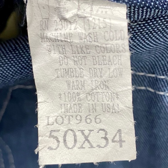 NEW Round House Denim Bib Overalls Men’s Size 50x34 100% Cotton Made in USA - Picture 11 of 13